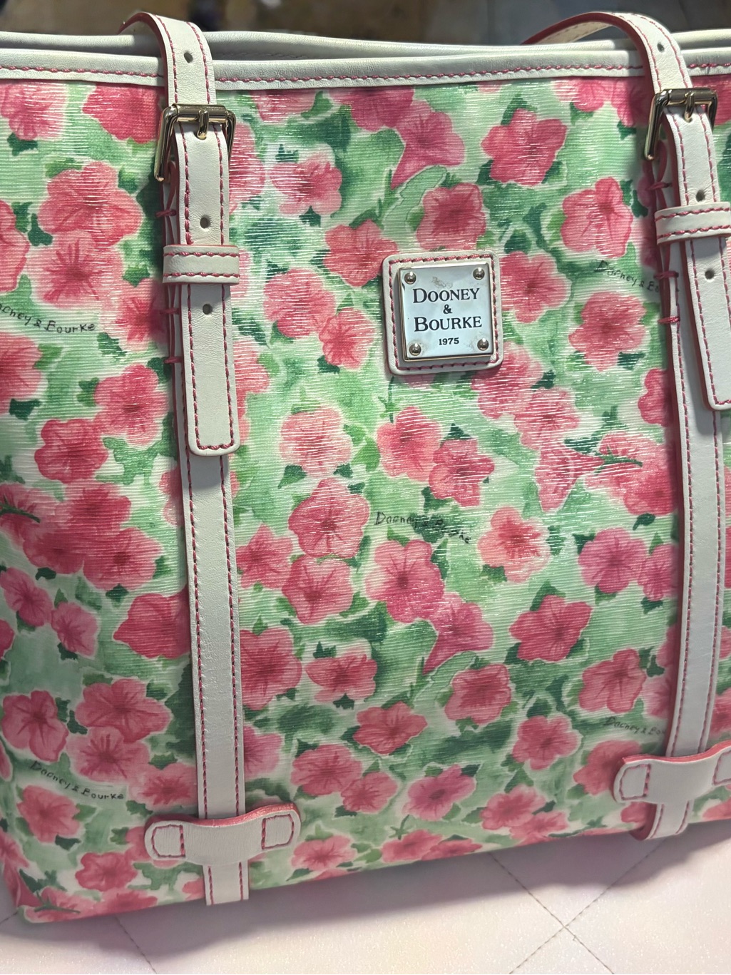 Dooney & Bourke Pink Petunia Floral Shopper Tote